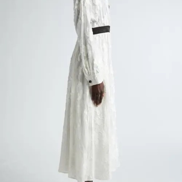 St John Collection XL Floral Shirtdress Fil Coupe Chalk NWT - Picture 3 of 15